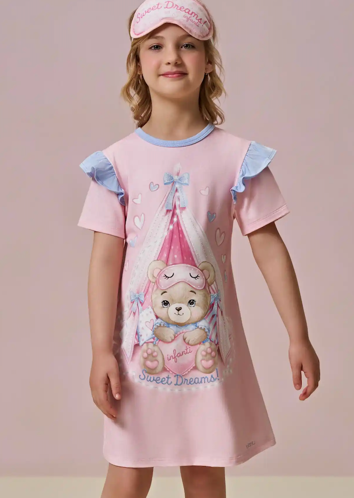 Camisola Infantil Pijama Ursinha - Infanti