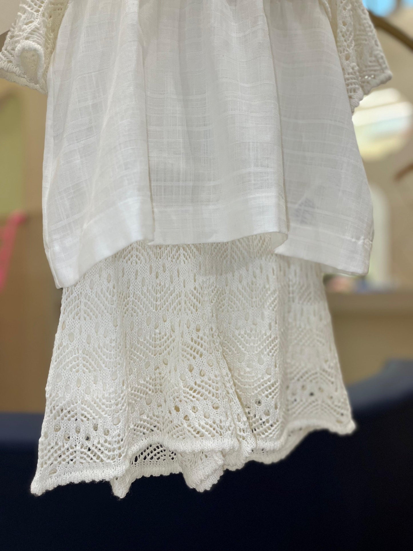 Conjunto blusa e shorts com detalhes em tricô Animê - Gracia