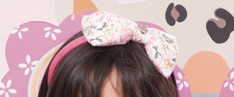 Tiara Infantil Laço Puffer Estampa de Multi Laçinhos - Pituchinhus
