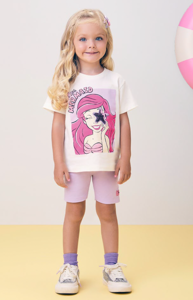 Conjunto Infantil Mermaid Blusa e Legging Lilás - Momi