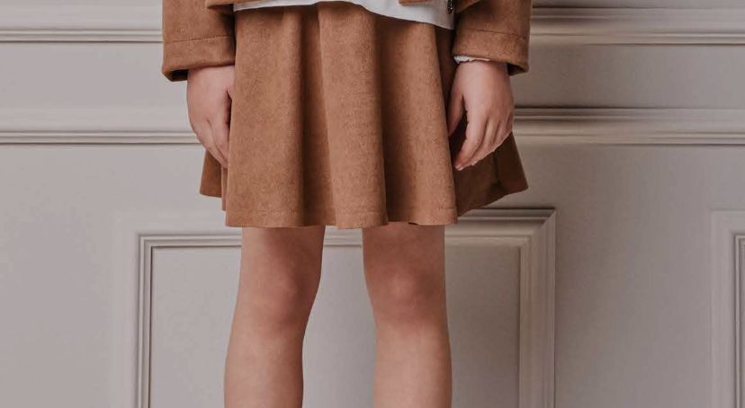 Saia Infantil Suede Marrom - Animê