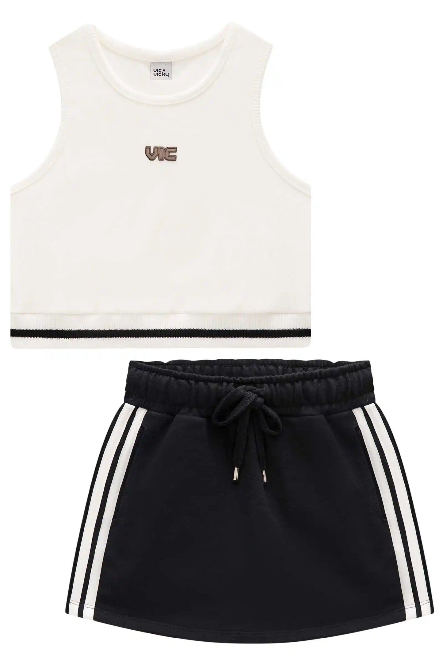 Conjunto Teen Blusa Liz e Short-Saia Moletom - Vic Vick