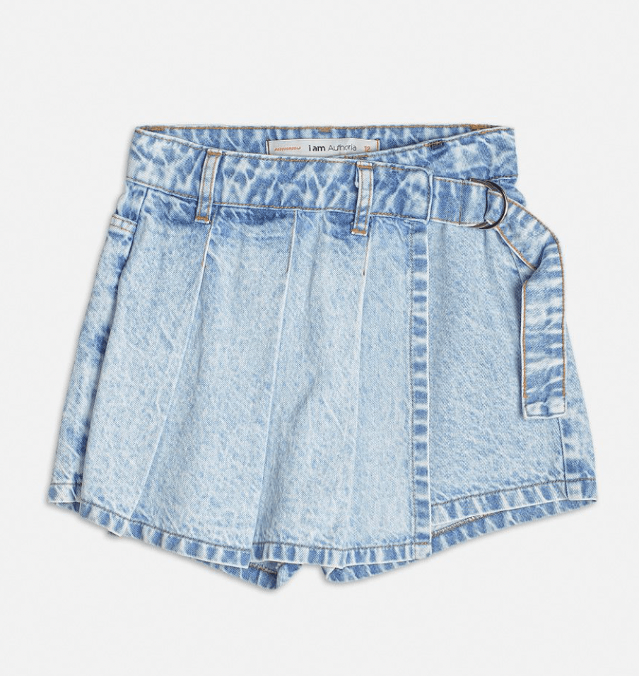 Shorts-saia jeans com pregas I Am - Gracia
