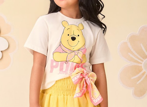 Blusa Infantil Ursinho Pooh com Strass - Momi