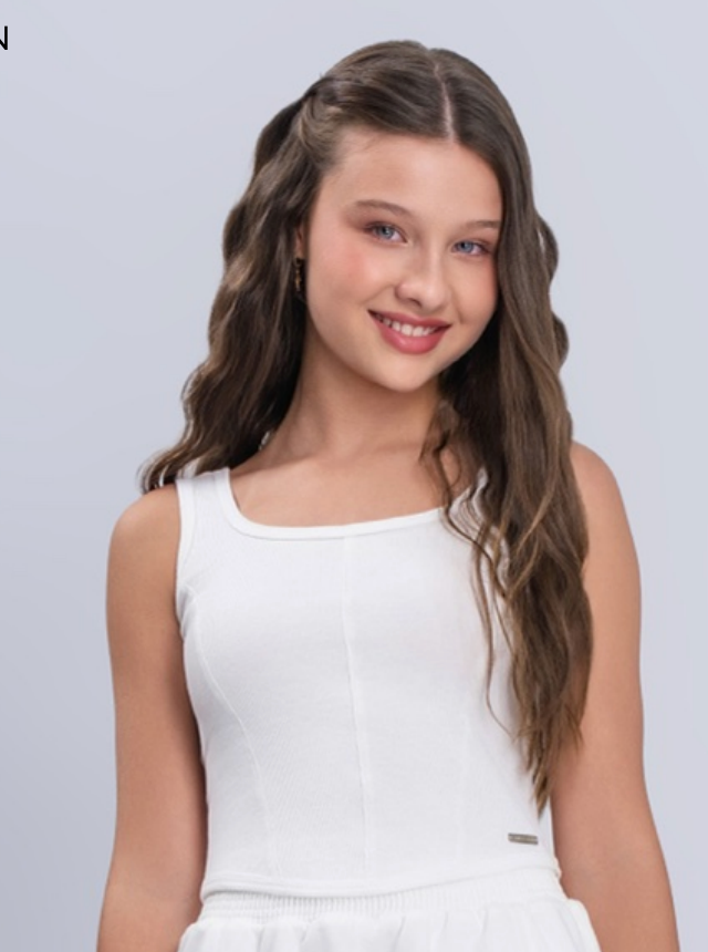 Blusa Teen Cropped Off White - Vanilla Cream - Pré Venda
