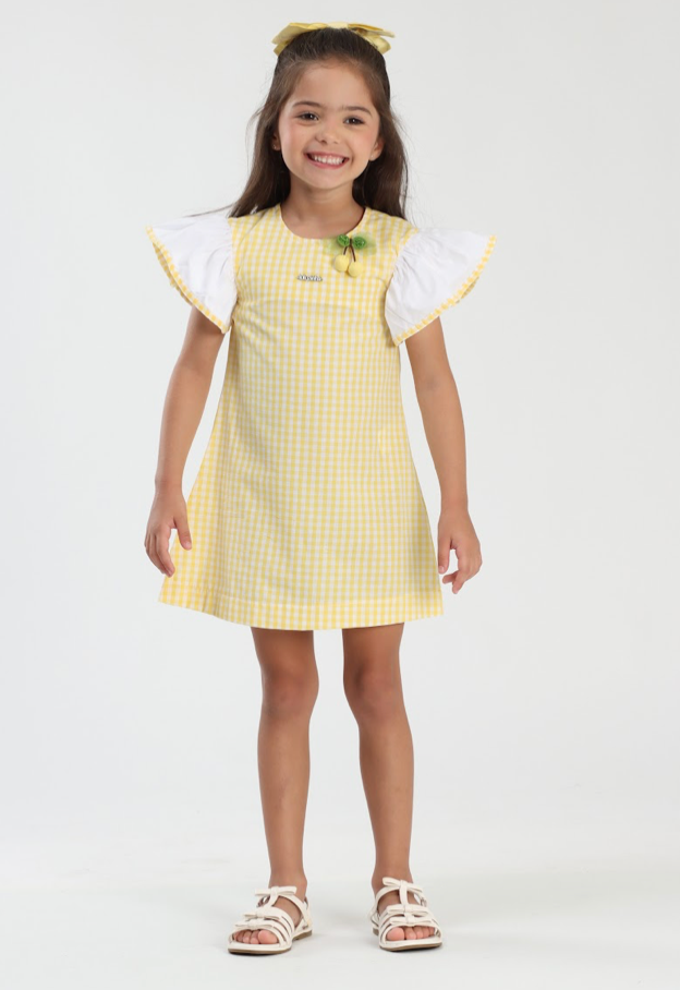 Vestido Infantil Linho Xadrez - Luluzinha