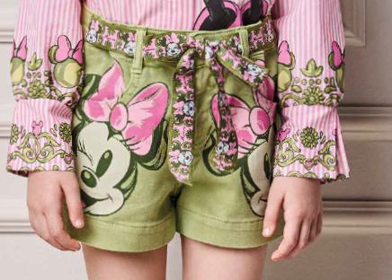 Shorts Infantil Minnie Mouse Verde Forest - Animê