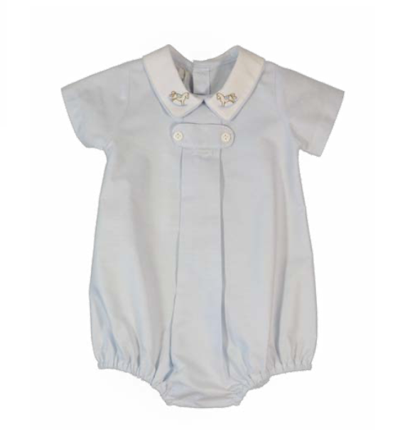 Pimpão Bebê Clássico Azul Golinha Bordada Cavalinho - Roana