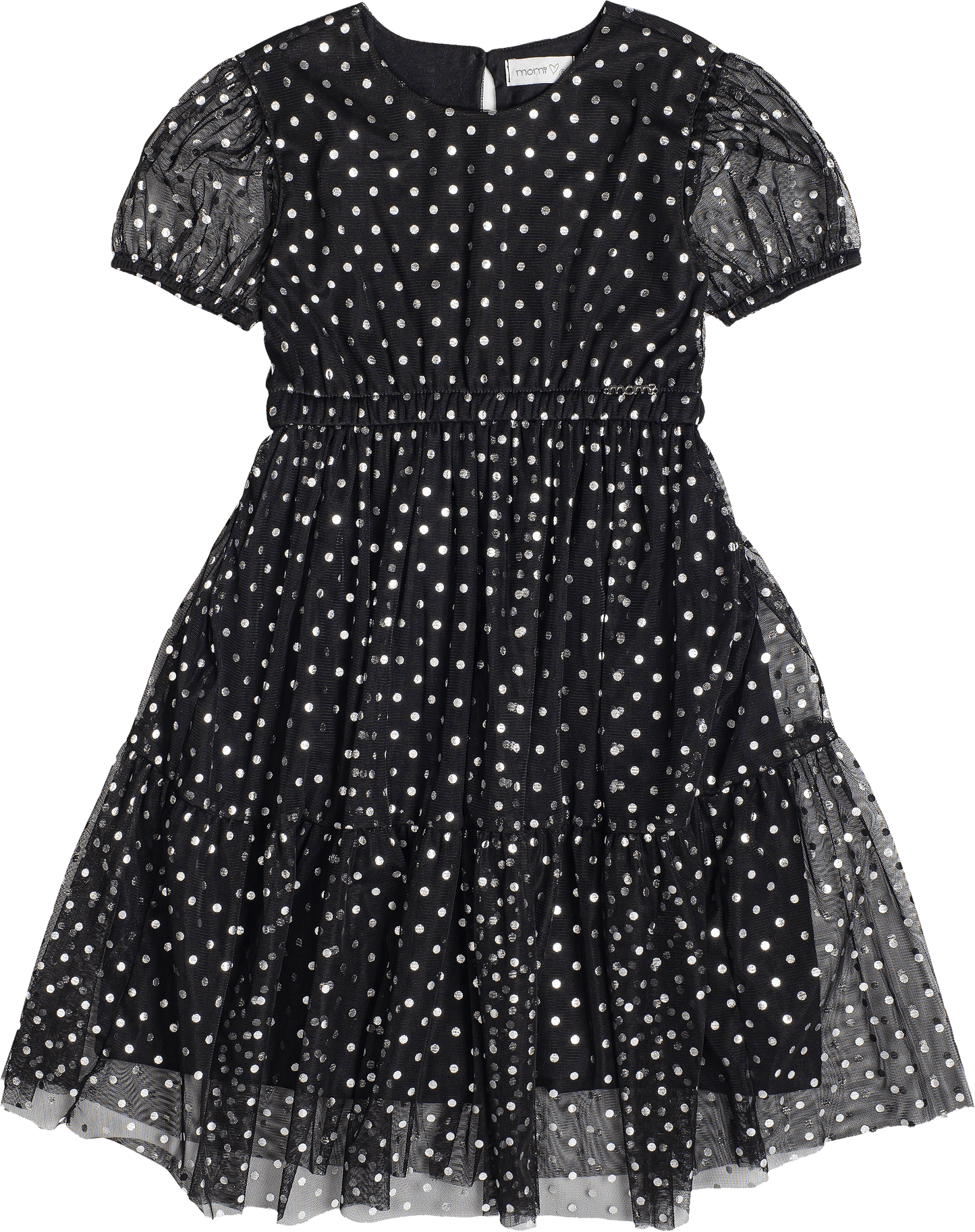 Vestido de Tule Poá Metalizado Momi - Gracia