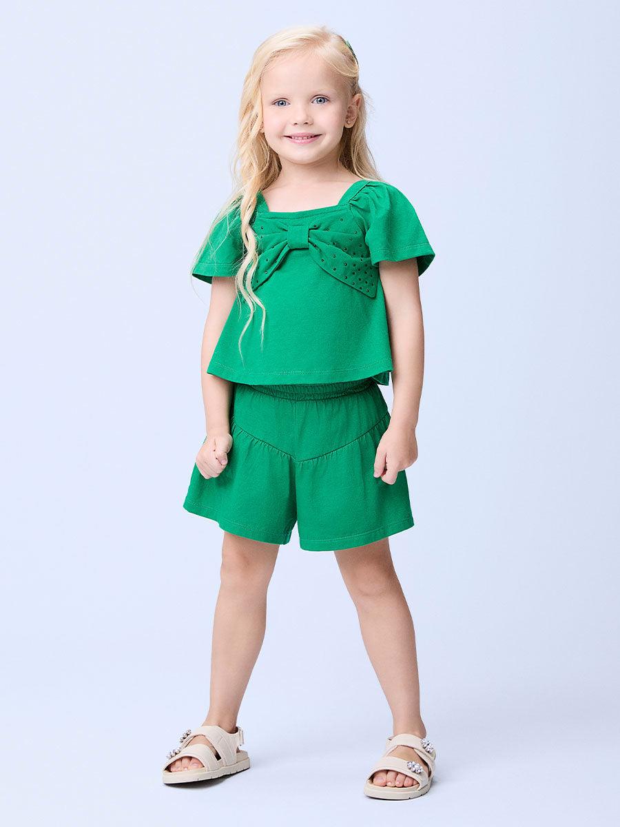 Conjunto Blusa-Shorts Verde Puro - Momi - Gracia