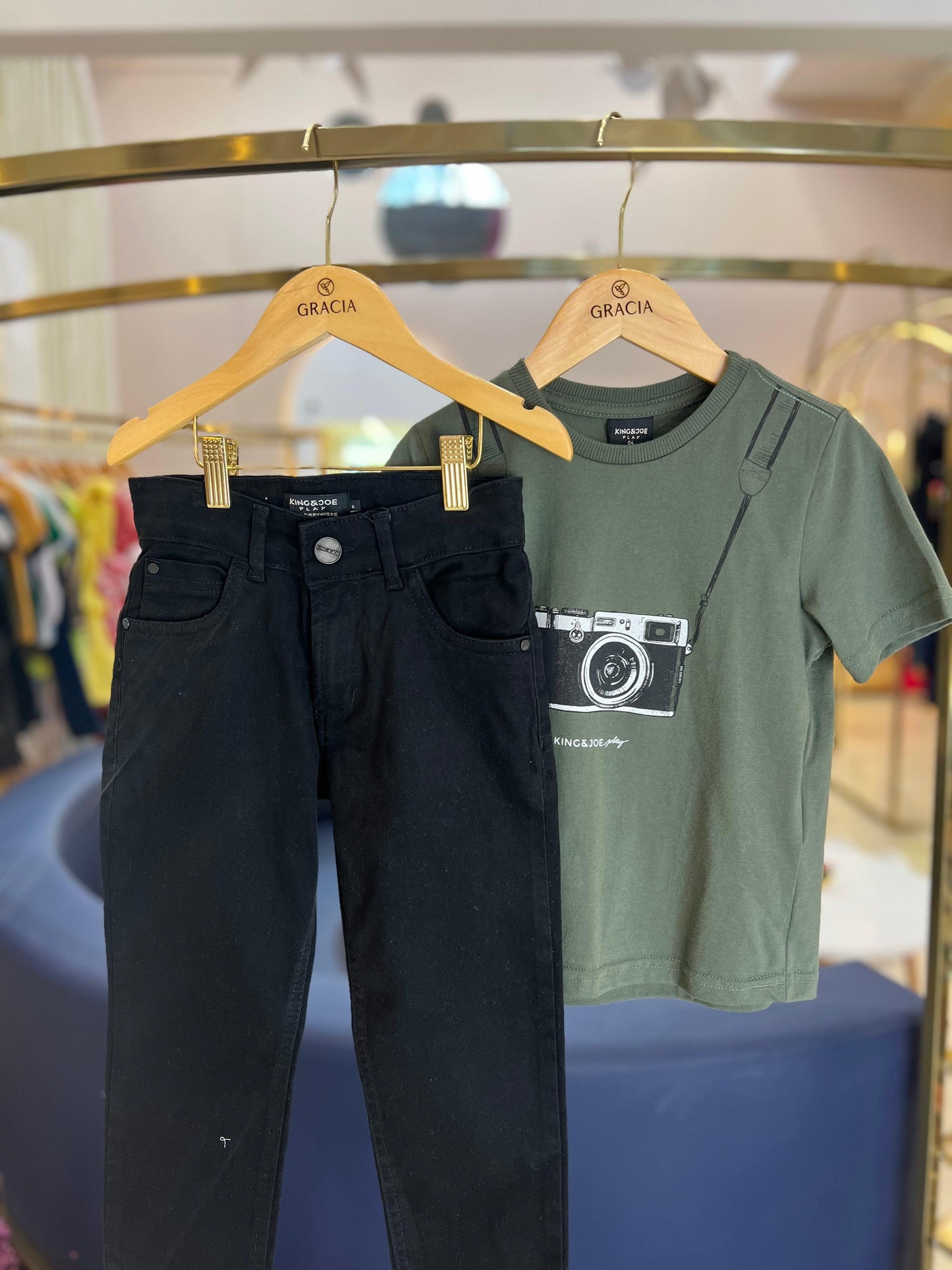 Calça skinny de sarja preta King & Joe Play - Gracia