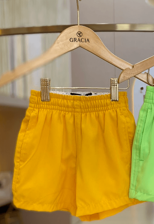 Shorts nylon tradicional amarelo King & Joe Play - Gracia
