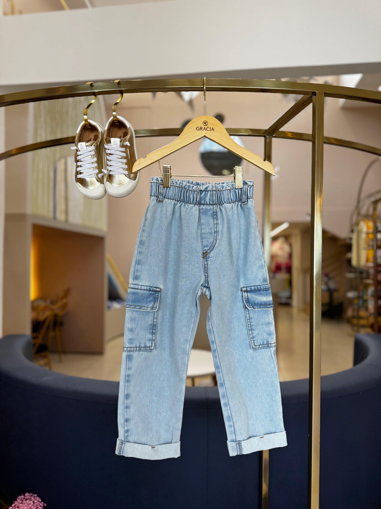 Calça Jeans Bolso Cargo Momi - Gracia