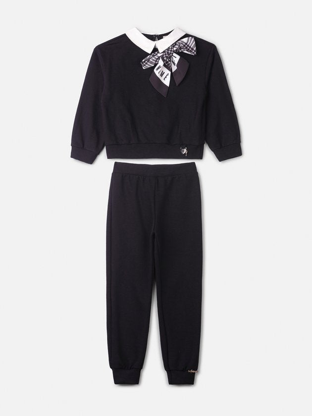 Conjunto Infantil Moletom Casaco Gola Laço e Calça - Animê PRÉ-VENDA