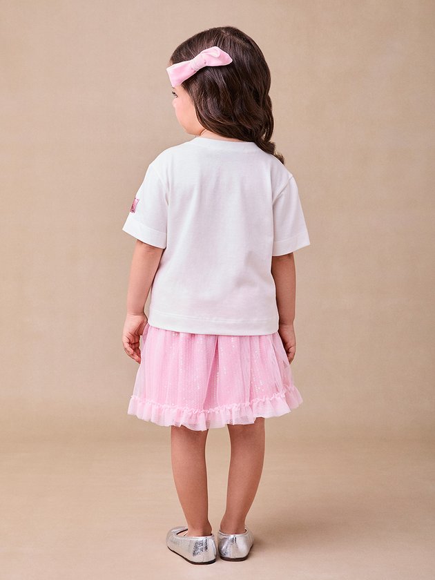 Conjunto Infantil Princesas Patch Disney e Saia Ballet Tule - Animê