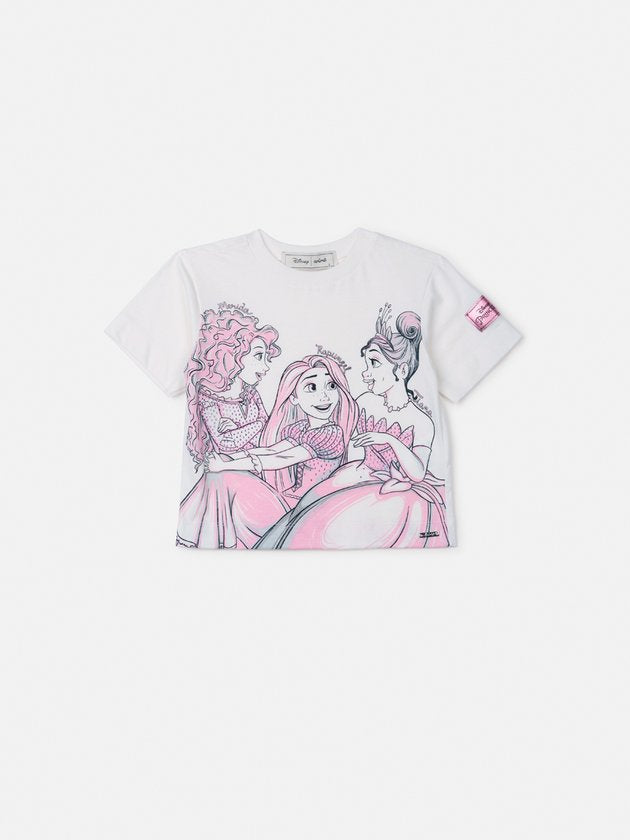 Conjunto Infantil Princesas Patch Disney e Saia Ballet Tule - Animê