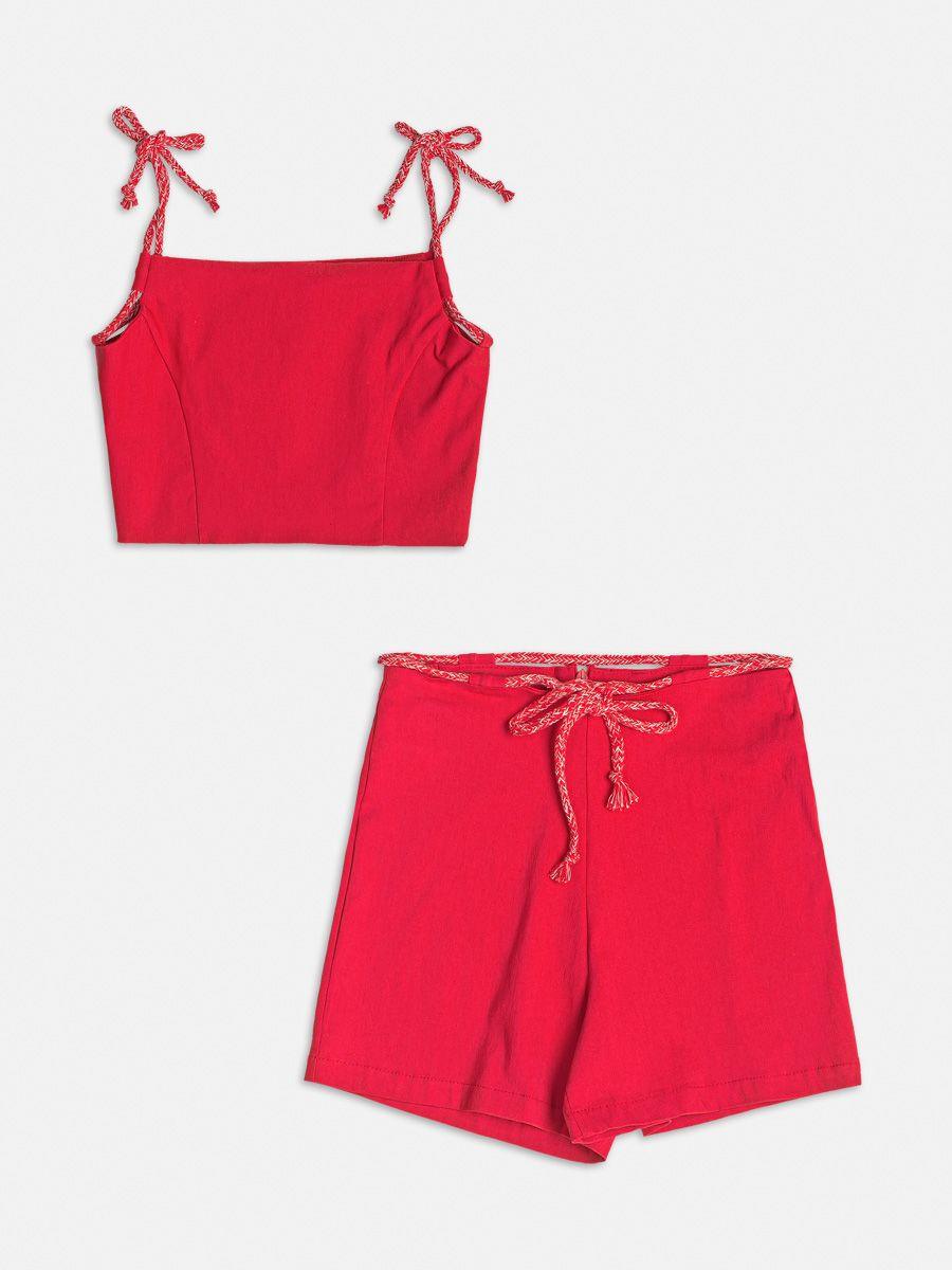 Conjunto Blusa e Shorts Vermelho I Am - Gracia