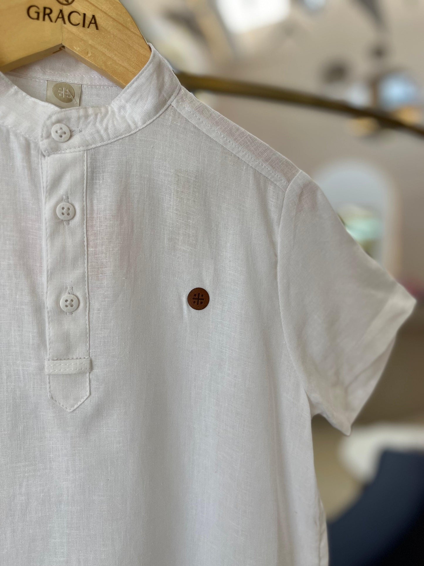 Bata de cambraia de linho Off White - 1+1 - Gracia