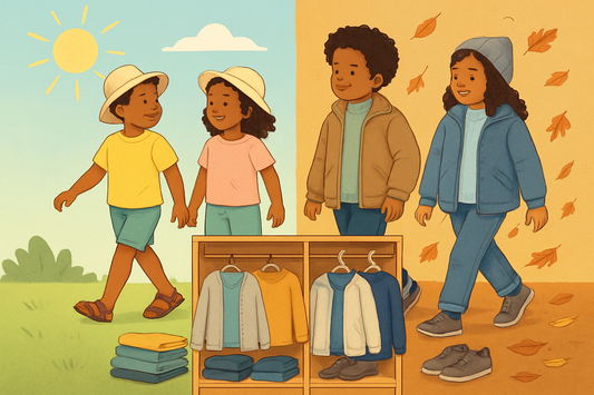 Roupas para as crianças no verão e inverno