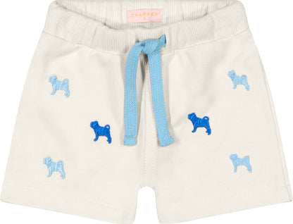 Conjunto Infantil Camiseta Algodão Azul e Bermuda Moletom Off - Charpey
