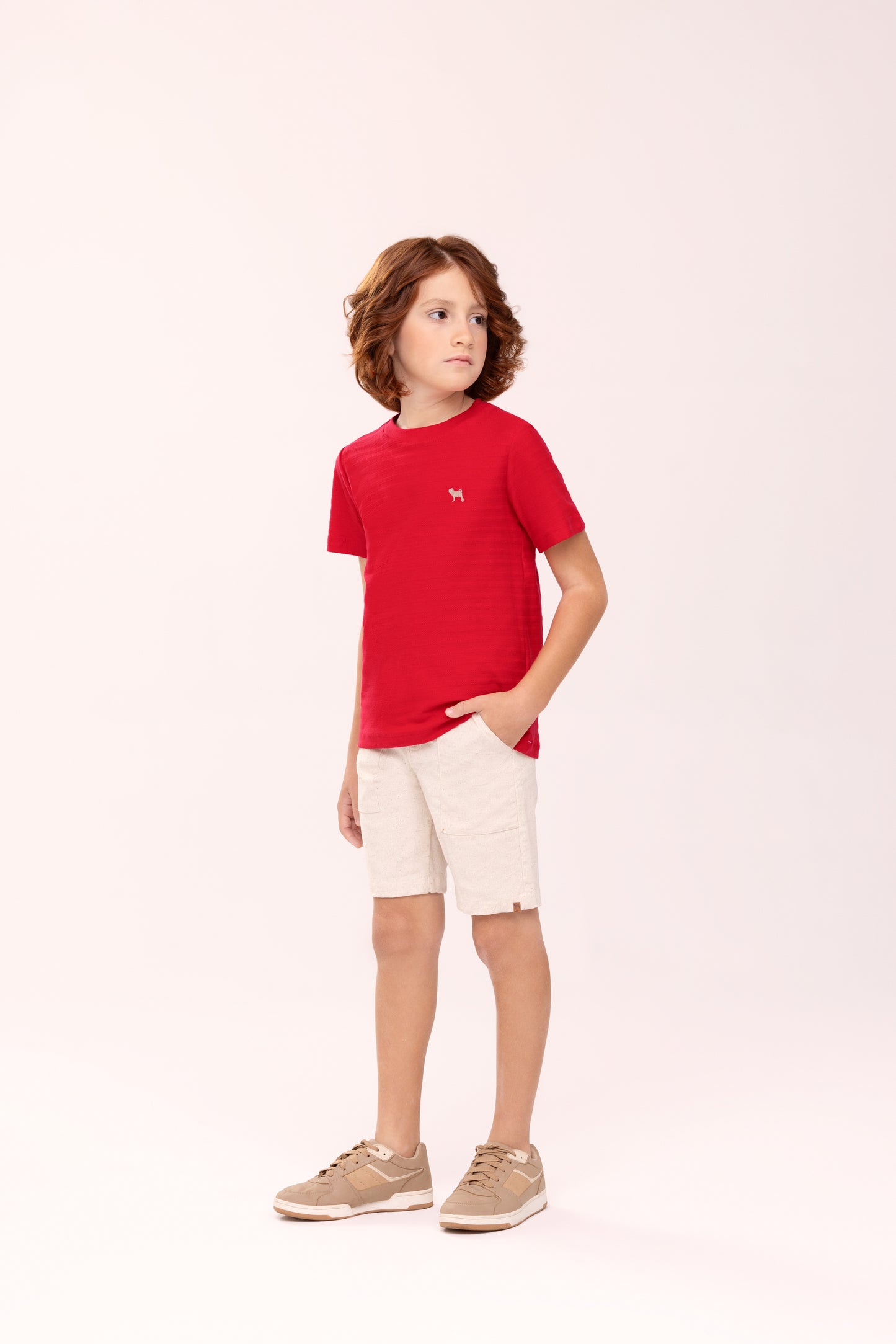 Camiseta Infantil Suedine Vermelha - Charpey