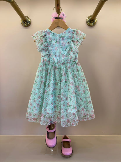 Vestido Infantil Rodado Em Tule Estampa Exclusiva - Luluzinha
