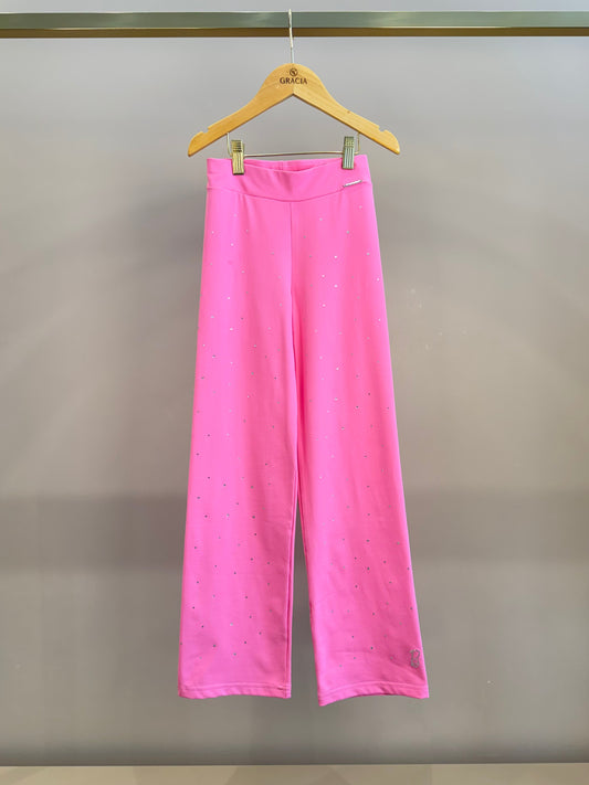 Calça Infantil Reta Light Cristais Barbie Rosa Pop Pink - Pituchinhus