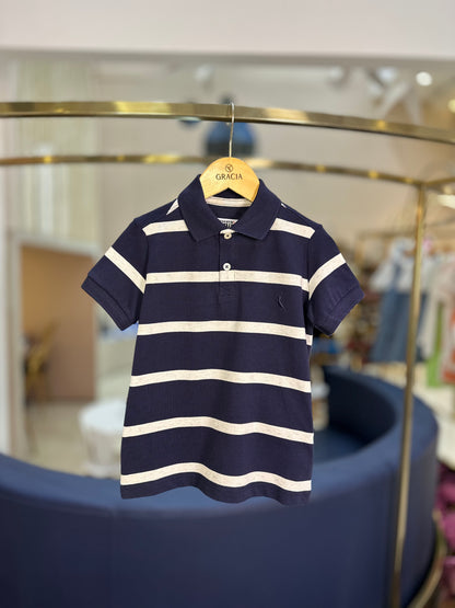 Polo Infantil Listras Marinho - Reserva Mini