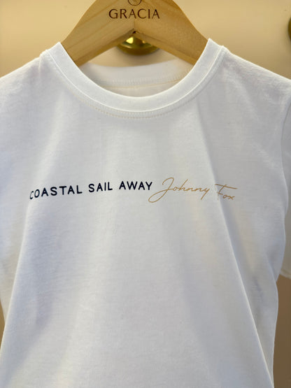 Conjunto Infantil Camiseta  Algodão Coast  e Bermuda Bege - Little Johnny