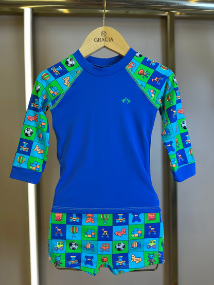 Conjunto Bebê Blusa Proteção e Sunga Lucca Toy - Siri Kids