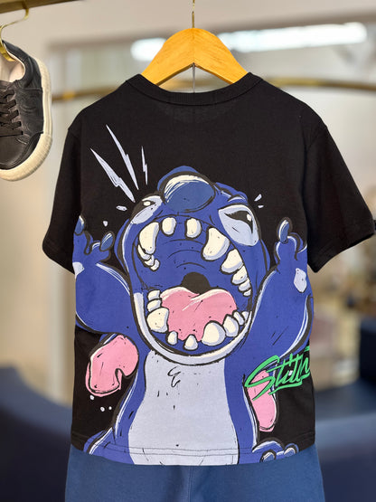 Conjunto Infantil T-Shirt Stitch e Bermuda Oceano - Youccie