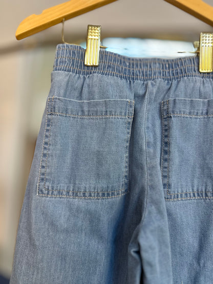Conjunto Infantil Blusa Babado e Calça Jeans Lacinhos Bordados - Pituchinhus