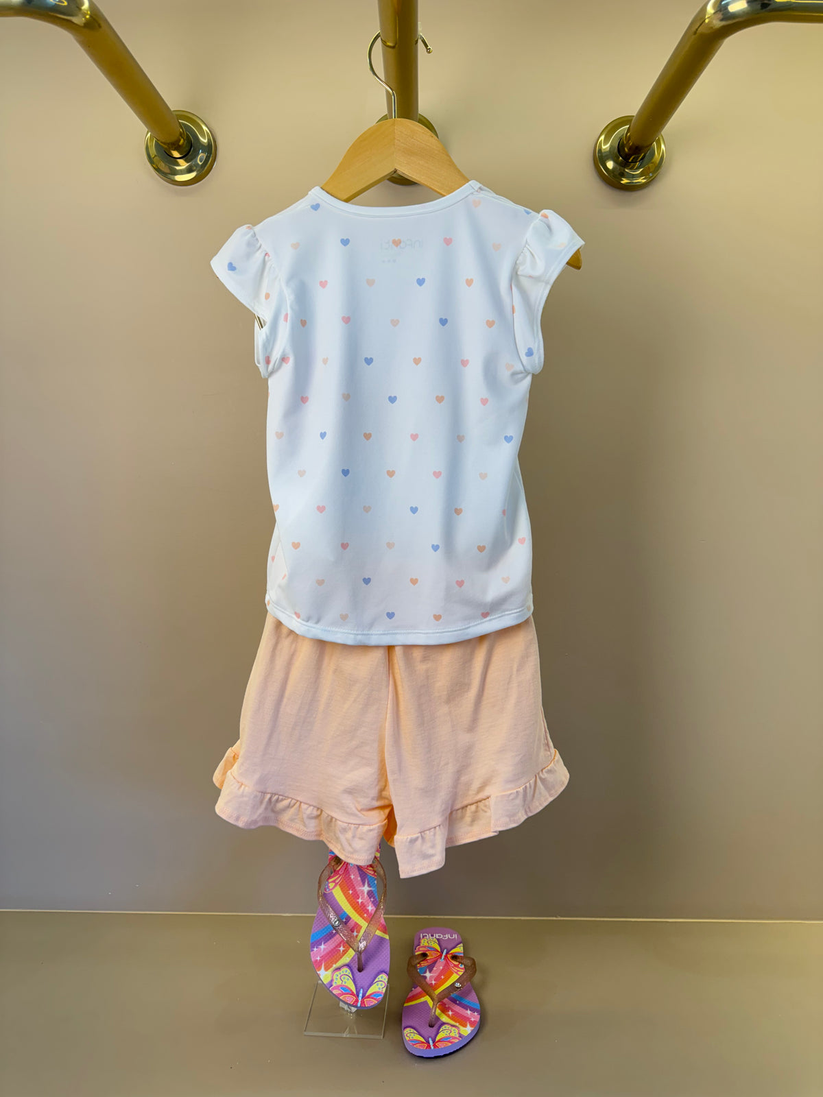 Conjunto Infantil Pijama Blusa Ursinha e Shorts Com Babadinho - Infanti