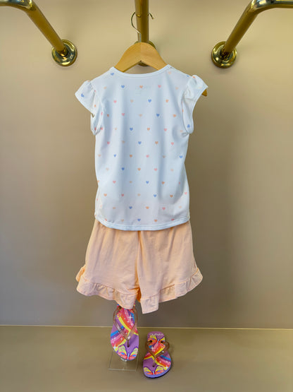 Conjunto Infantil Pijama Blusa Ursinha e Shorts Com Babadinho - Infanti