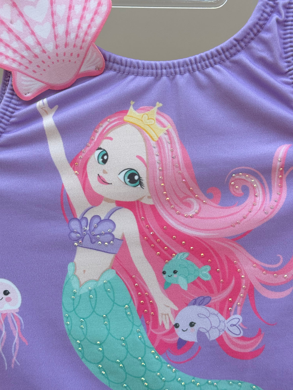 Maiô Infantil Lilás Com Estampa de Sereia - Infanti