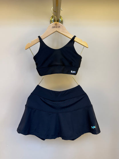 Conjunto Infantil Top Sara Trilobal Básico Preto e Saia Larissa New Trip Preto - Siri Sport