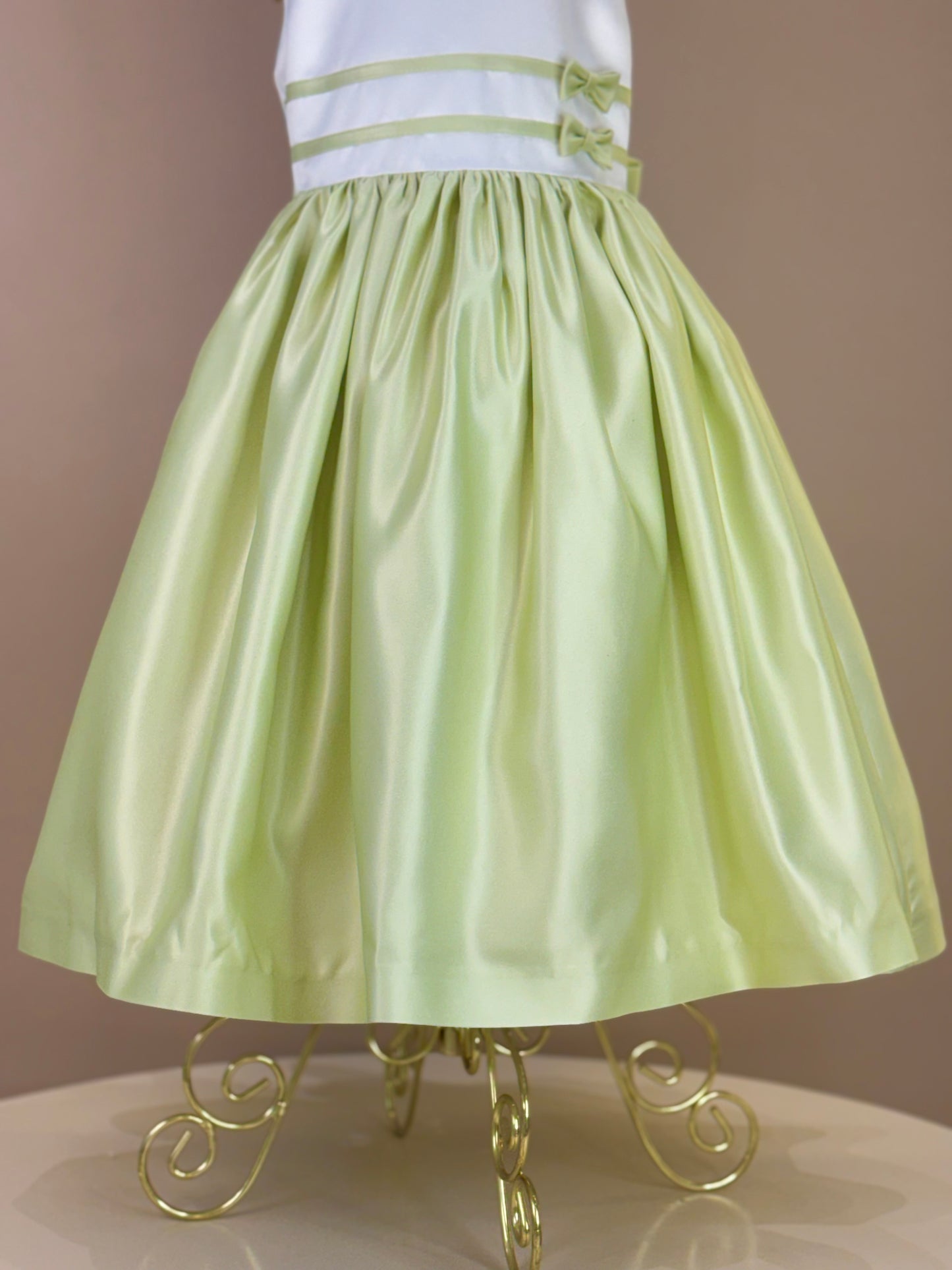 Vestido Infantil de Festa Lacinhos Verde Sininho - Mio Bebê