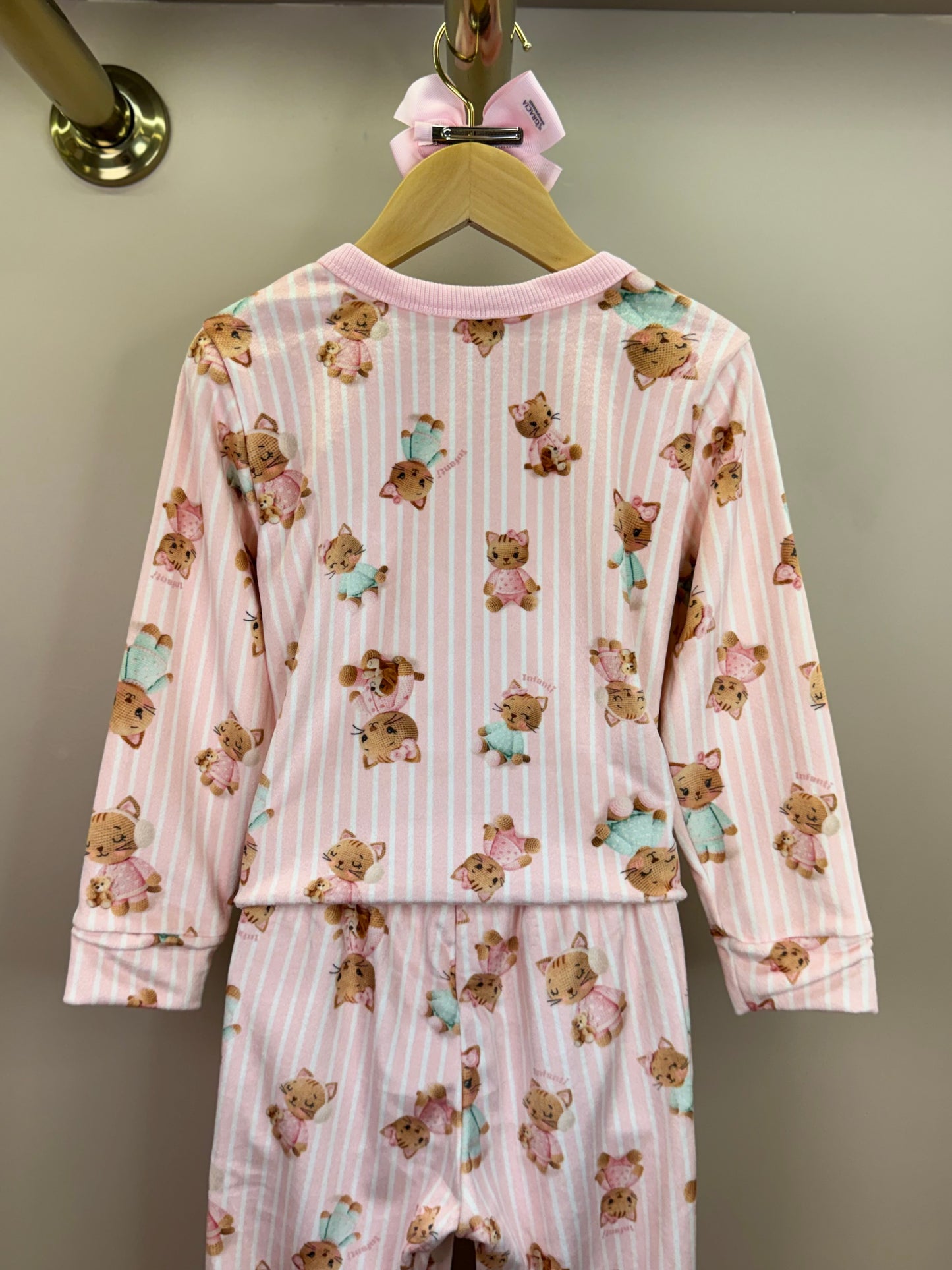 Pijama Infantil Blusão e Calça Fleece Luxo Ursinhas Rosa Claro - Infanti