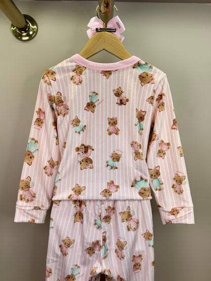 Pijama Infantil Blusão e Calça Fleece Luxo Ursinhas Rosa Claro - Infanti
