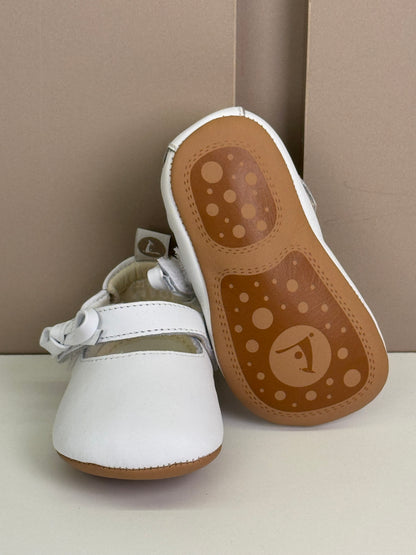 Sapatinho Bebê Gift Couro Branco - Tip Toey Joey