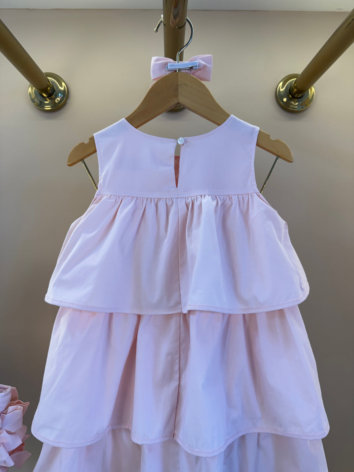 Vestido Infantil Tricoline Babados Laço - Pituchinhus