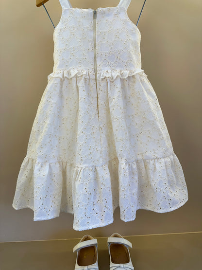 Vestido Infantil  Laise Coração e Rendinha na Pala -  Gabriela Aquarela