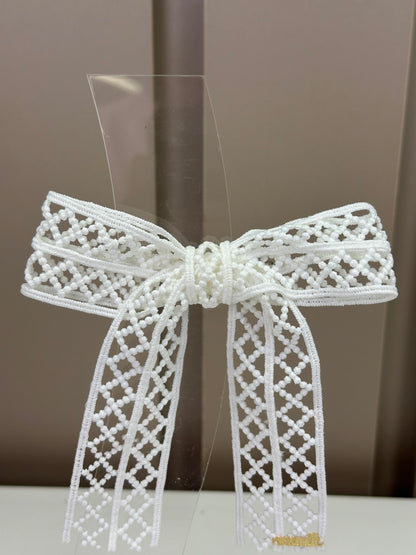 Laço Infantil Rendado Off White Alice - Roana