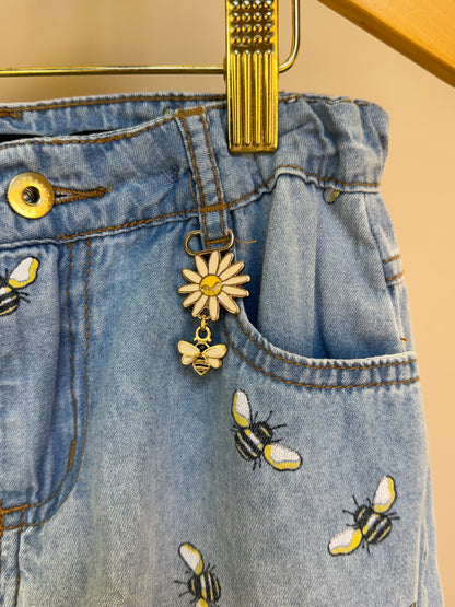 Shorts Jeans Infantil Abelhinhas - Animê