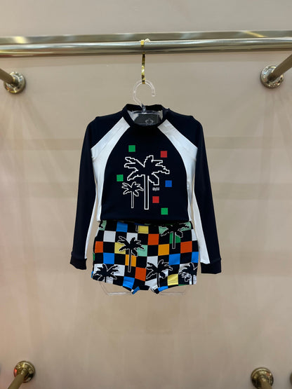 Conjunto Infantil ML Guilherme Silk Xadrez Color - Siri Kids
