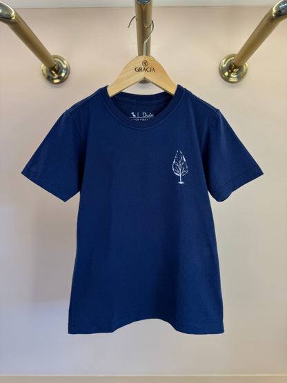 Camiseta Infantil Algodão Árvores Marinho - Dudes