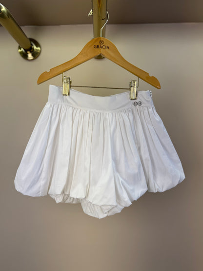 Shorts Infantil Balonê Algodão Branco - Luluzinha