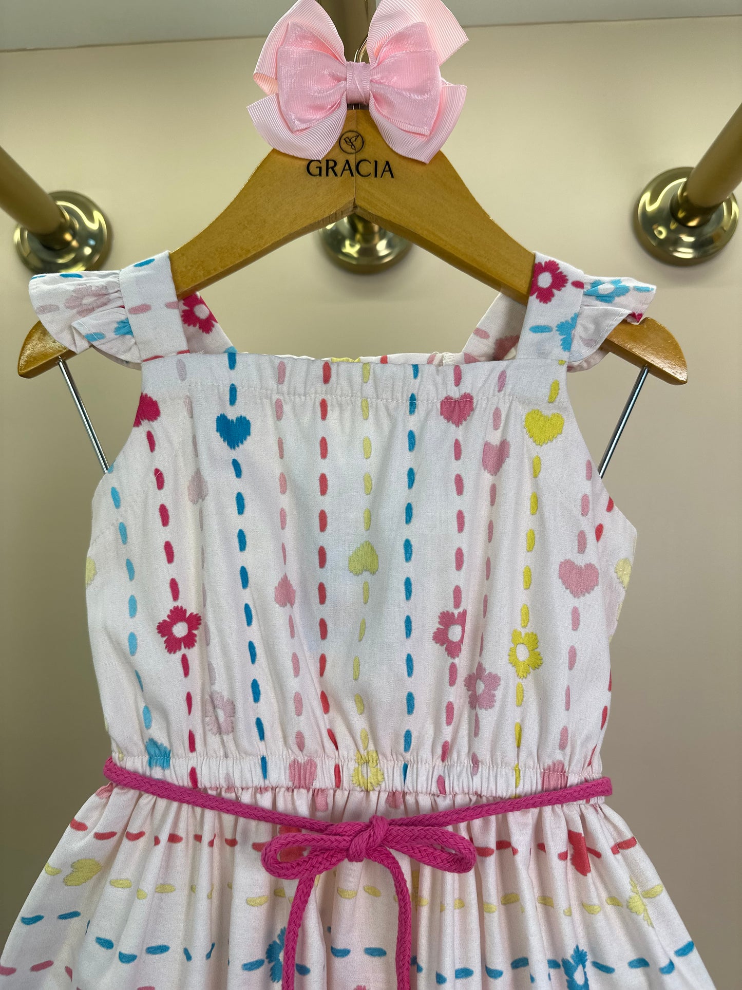 Vestido Infantil Algodão Estampado Cintinho - Beabá