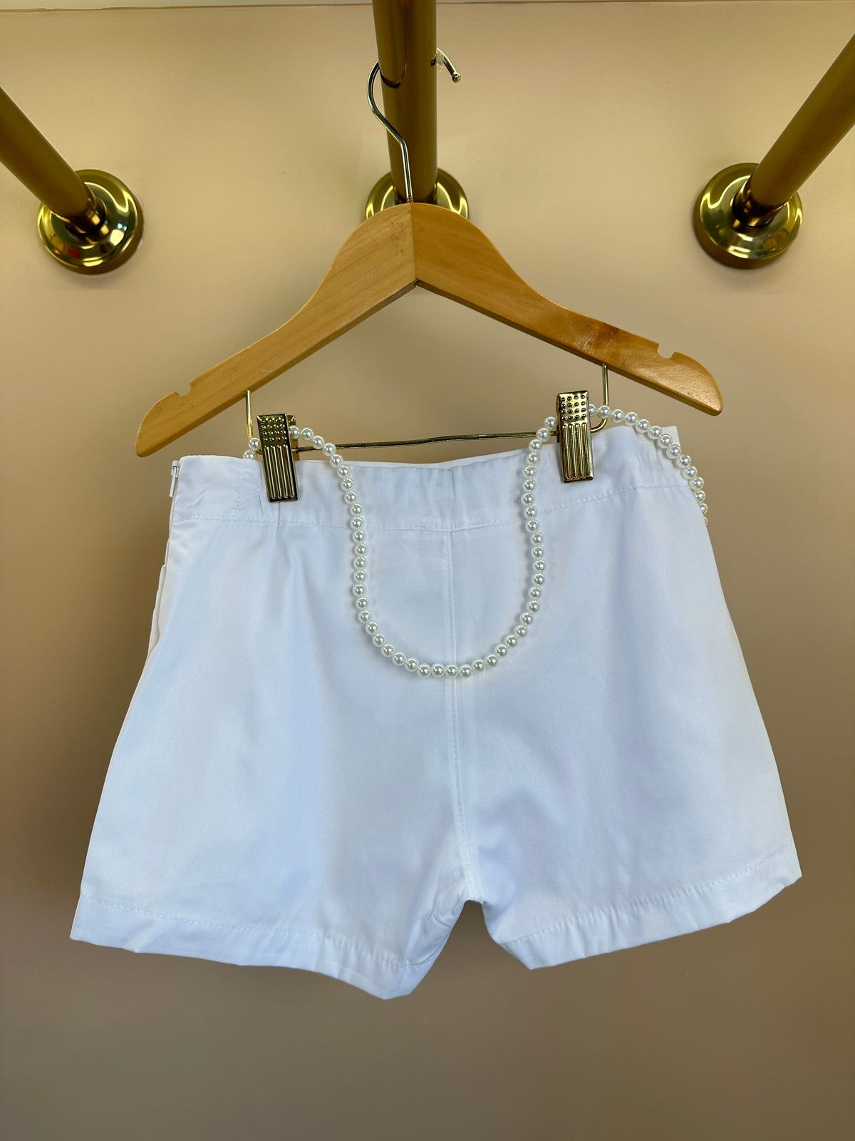 Shorts Saia Infantil Pregas Em Tricoline Com Acessório de Urso - Luluzinha