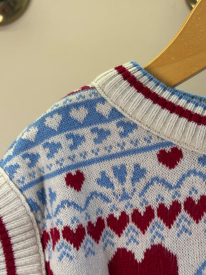 Colete Infantil Tricot Corações - Animê